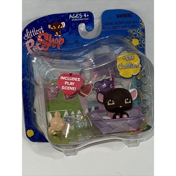 New Hasbro Littlest Pet Shop #538 Brown Mouse Cuddliest Exclusive Play Scene NIP - Picture 6 of 10